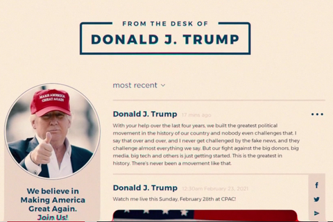 ​Трамп запустив особисту соцмережу на своєму сайті