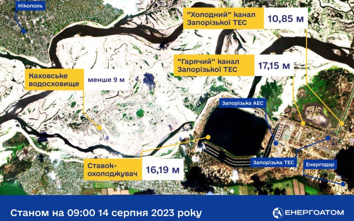 Рівень води у ставку-охолоджувачі ЗАЕС залишається стабільним